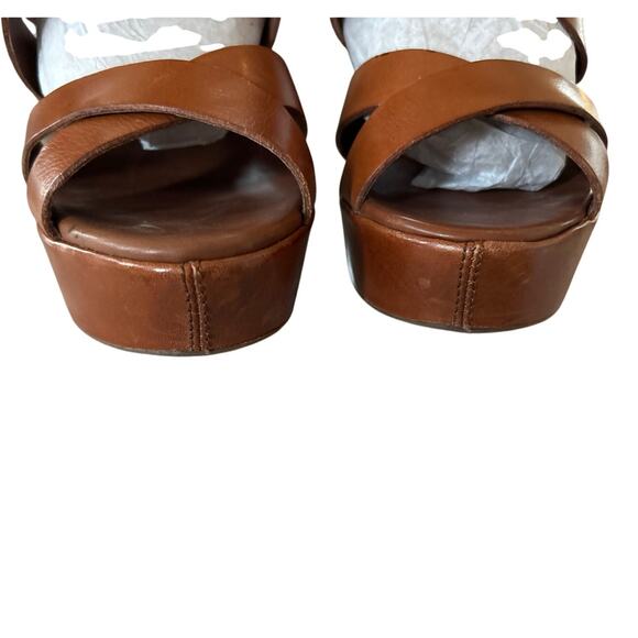 Kork-Ease Warm Brown Leather Strappy Gladiator Wedge Sandals - Picture 5 of 11